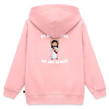 Jesus Christianity God Praying Prayer Pastor - Kids Premium Organic Zip-up Hoodie - rose - Back - AI Model Kid Female (0cm)