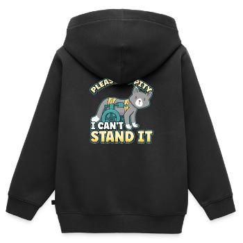 Handicap Wheelchair Design for an Amputation - Kids Premium Organic Zip-up Hoodie - black - Back - AI Model Kid Male (0cm)