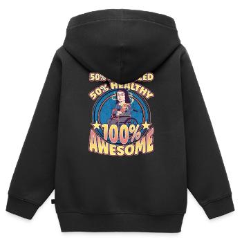 Handicap Wheelchair Design for an Amputation - Kids Premium Organic Zip-up Hoodie - black - Back - AI Model Kid Male (0cm)