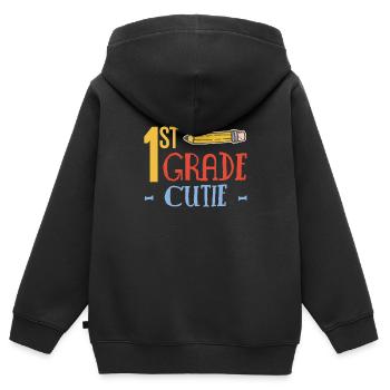 1st Grade Cutie - Einschulung Shirt Geschenk - Kinder Premium Organic Zip Hoodie - Schwarz - Hinten - AI Model Kid Male (0cm)
