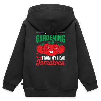 Tomate - Kinder Premium Organic Zip Hoodie - Schwarz - Hinten - AI Model Kid Male (0cm)