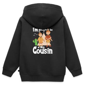 I'm Going To Be A Big Cousin Indian Brothers - Kinder Premium Organic Zip Hoodie - Schwarz - Hinten - AI Model Kid Male (0cm)