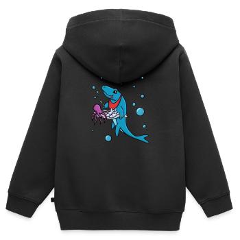 Mosasaurus Eating - Kids Premium Organic Zip-up Hoodie - black - Back - AI Model Kid Male (0cm)