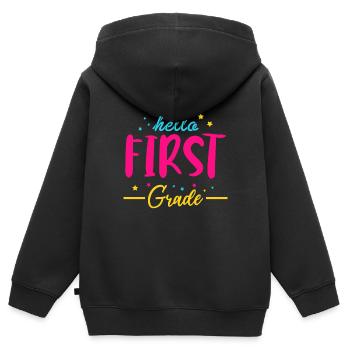 Hello Deadline Grade Shirt Enrollment Gift - Kids Premium Organic Zip-up Hoodie - black - Back - AI Model Kid Male (0cm)