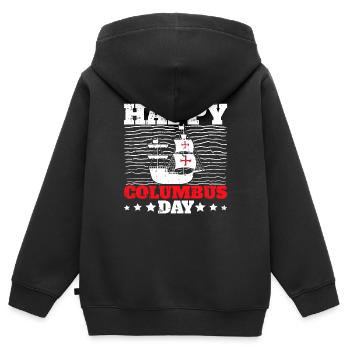 Christopher Columbus - Kinder Premium Organic Zip Hoodie - Schwarz - Hinten - AI Model Kid Male (0cm)