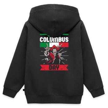 Christopher Columbus - Kinder Premium Organic Zip Hoodie - Schwarz - Hinten - AI Model Kid Male (0cm)