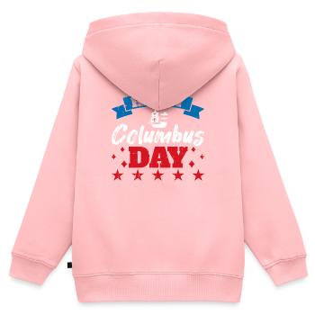 Christopher Columbus - Kinder Premium Organic Zip Hoodie - Rosa - Hinten - AI Model Kid Female (0cm)