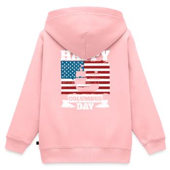 Christopher Columbus - Kinder Premium Organic Zip Hoodie - Rosa - Hinten - AI Model Kid Female (0cm)