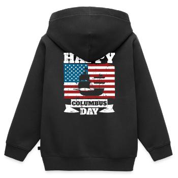 Christopher Columbus - Kinder Premium Organic Zip Hoodie - Schwarz - Hinten - AI Model Kid Male (0cm)