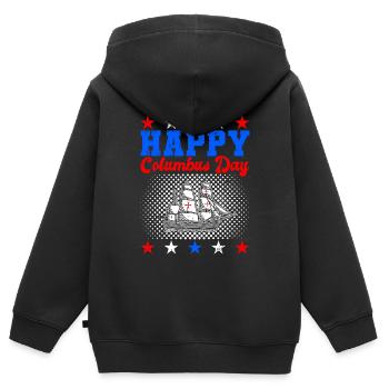 Christopher Columbus - Kinder Premium Organic Zip Hoodie - Schwarz - Hinten - AI Model Kid Male (0cm)