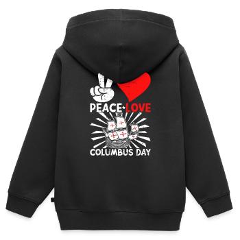 Christopher Columbus - Kinder Premium Organic Zip Hoodie - Schwarz - Hinten - AI Model Kid Male (0cm)