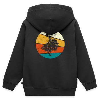 Flamenco - Kinder Premium Organic Zip Hoodie - Schwarz - Hinten - AI Model Kid Male (0cm)