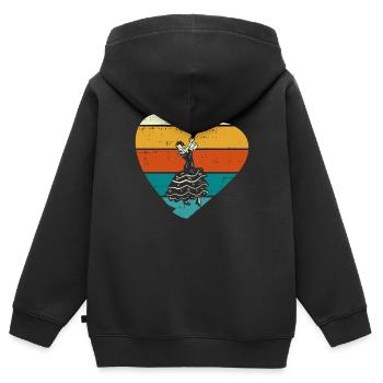 Flamenco - Kinder Premium Organic Zip Hoodie - Schwarz - Hinten - AI Model Kid Male (0cm)