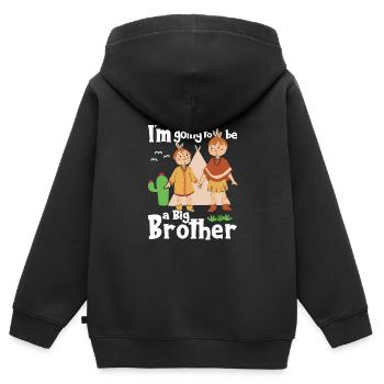 I'm Going To Be A Big Brother indian Brothers - Kids Premium Organic Zip-up Hoodie - black - Back - AI Model Kid Male (0cm)