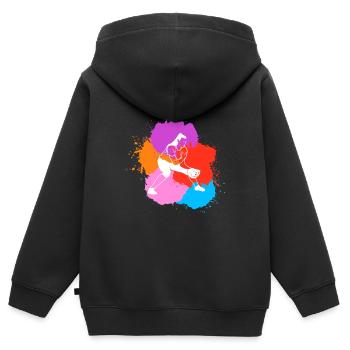 Softball Spielerin Shirt Geschenk Catcher - Kinder Premium Organic Zip Hoodie - Schwarz - Hinten - AI Model Kid Male (0cm)