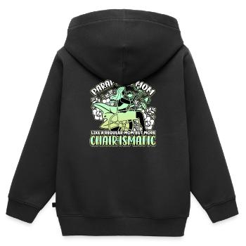 Handicap Wheelchair Design for an Amputation - Kids Premium Organic Zip-up Hoodie - black - Back - AI Model Kid Male (0cm)
