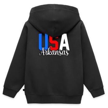 Arkansas Usa geschenk - Kinder Premium Organic Zip Hoodie - Schwarz - Hinten - AI Model Kid Male (0cm)