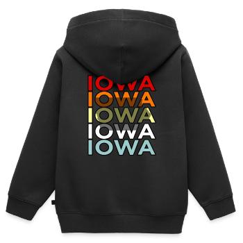 Iowa-bewohner-geschenk - Kinder Premium Organic Zip Hoodie - Schwarz - Hinten - AI Model Kid Male (0cm)