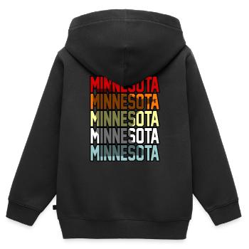 Minnesota Minnesotan Cadeau - Sweat Premium à capuche zippé enfant bio - noir - Dos - AI Model Kid Male (0cm)