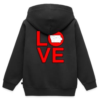 Liebe Iowa geschenk - Kinder Premium Organic Zip Hoodie - Schwarz - Hinten - AI Model Kid Male (0cm)