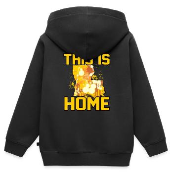Startseite Louisiana Geschenk - Kinder Premium Organic Zip Hoodie - Schwarz - Hinten - AI Model Kid Male (0cm)