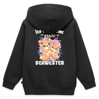 Ich Werde Eine Große Schwester 2025 - Kinder Premium Organic Zip Hoodie - Schwarz - Hinten - AI Model Kid Male (0cm)