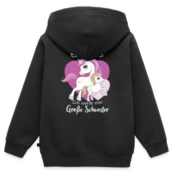 Ich Werde Eine Große Schwester 2023 - Kinder Premium Organic Zip Hoodie - Schwarz - Hinten - AI Model Kid Male (0cm)