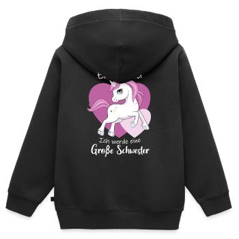 Ich Werde Eine Große Schwester 2023 - Kinder Premium Organic Zip Hoodie - Schwarz - Hinten - AI Model Kid Male (0cm)