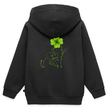 You Are My Lucky Charm Elephant - Kids Premium Organic Zip-up Hoodie - black - Back - AI Model Kid Male (0cm)