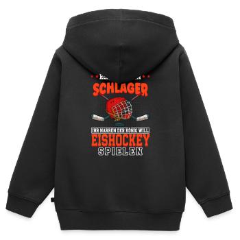 Eishockey - Kinder Premium Organic Zip Hoodie - Schwarz - Hinten - AI Model Kid Male (0cm)