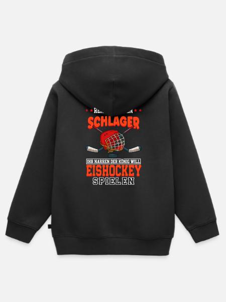 Eishockey - Kinder Premium Organic Zip Hoodie - Schwarz