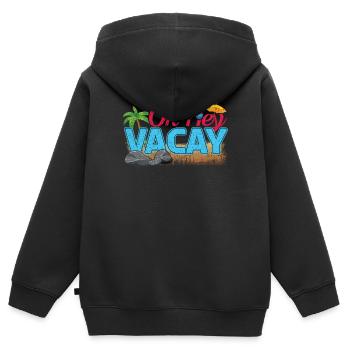Hey Vacation 2022 Tropical Hello Summer - Kinder Premium Organic Zip Hoodie - Schwarz - Hinten - AI Model Kid Male (0cm)