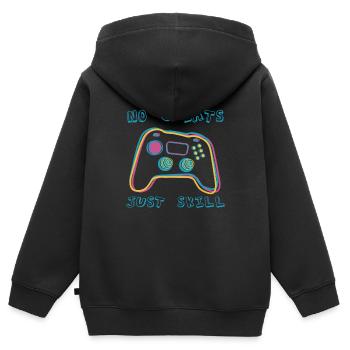 No Cheats Just Skill - Kinder Premium Organic Zip Hoodie - Schwarz - Hinten - AI Model Kid Male (0cm)