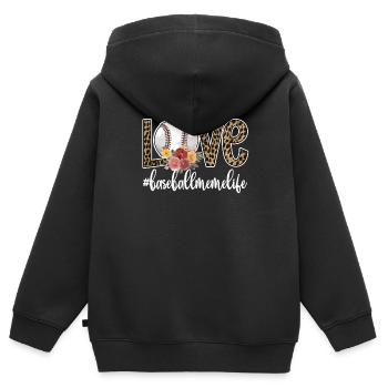 Meme Oma Eines Baseballspieler Baseball Meme - Kinder Premium Organic Zip Hoodie - Schwarz - Hinten - AI Model Kid Male (0cm)
