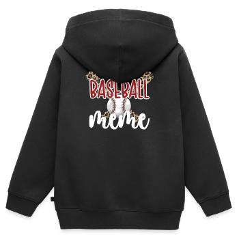 Meme Oma Eines Baseballspieler Baseball Meme - Kinder Premium Organic Zip Hoodie - Schwarz - Hinten - AI Model Kid Male (0cm)