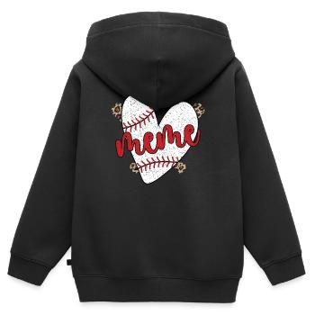 Meme Oma Eines Baseballspieler Baseball Meme - Kinder Premium Organic Zip Hoodie - Schwarz - Hinten - AI Model Kid Male (0cm)