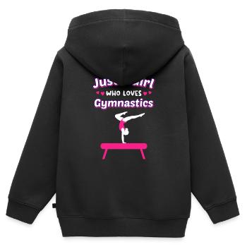 Geräteturnen Bodenturnen Akrobatik Gymnastik - Kinder Premium Organic Zip Hoodie - Schwarz - Hinten - AI Model Kid Male (0cm)