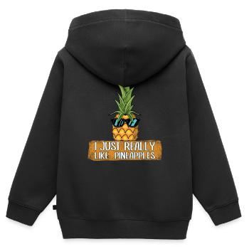 Beach 2022 Tropical Like Pineapple Summer - Kinder Premium Organic Zip Hoodie - Schwarz - Hinten - AI Model Kid Male (0cm)