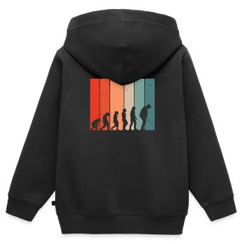 Menschliches - Kinder Premium Organic Zip Hoodie - Schwarz - Hinten - AI Model Kid Male (0cm)