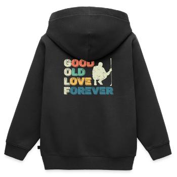 Bon vieux Love Forever Golfeur Golfeur - Sweat Premium à capuche zippé enfant bio - noir - Dos - AI Model Kid Male (0cm)