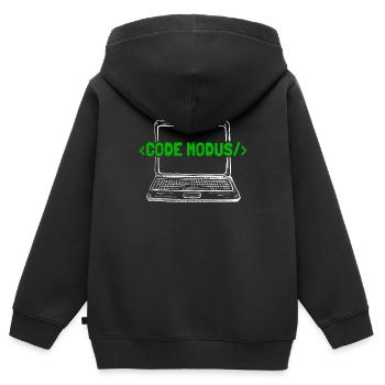 Programmierer Coder Software Entwickler - Kinder Premium Organic Zip Hoodie - Schwarz - Hinten - AI Model Kid Male (0cm)