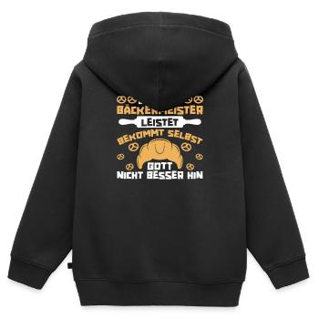 Bäcker Backen Konditor - Kinder Premium Organic Zip Hoodie - Schwarz - Hinten - AI Model Kid Male (0cm)