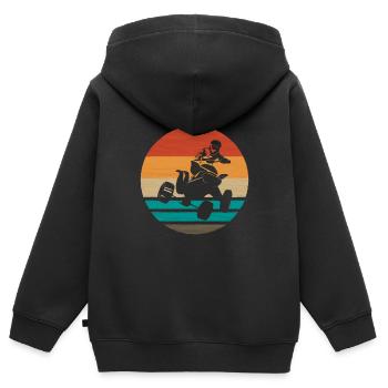 Vintage Retro Quad Driver Shirt Gift - Kids Premium Organic Zip-up Hoodie - black - Back - AI Model Kid Male (0cm)