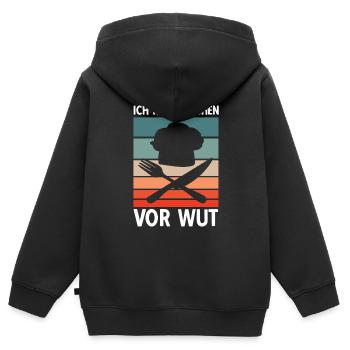 Koch Küchenchef Kochmütze Gastronomie Küche - Kinder Premium Organic Zip Hoodie - Schwarz - Hinten - AI Model Kid Male (0cm)