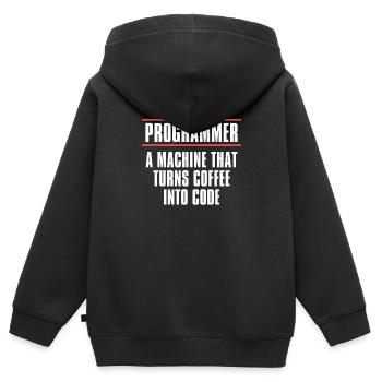 Programmierer Coder Software Entwickler - Kinder Premium Organic Zip Hoodie - Schwarz - Hinten - AI Model Kid Male (0cm)