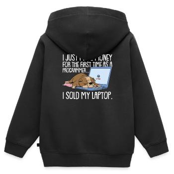 Programmierer Coder Software Entwickler - Kinder Premium Organic Zip Hoodie - Schwarz - Hinten - AI Model Kid Male (0cm)