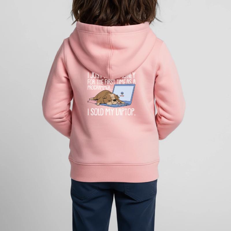 Programmeur Coder Développeur de logiciels Sweat Premium à capuche zippé enfant bio