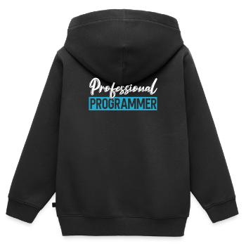Programmer Coder Software Developer - Kids Premium Organic Zip-up Hoodie - black - Back - AI Model Kid Male (0cm)