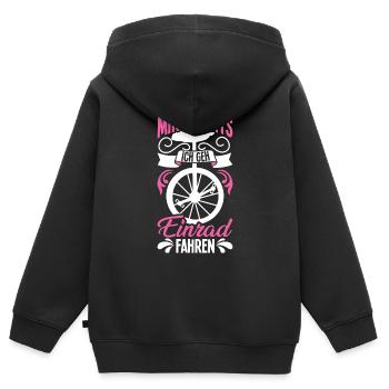 Mir reichts ich gehe Einrad fahren Einradfahren - Kinder Premium Organic Zip Hoodie - Schwarz - Hinten - AI Model Kid Male (0cm)