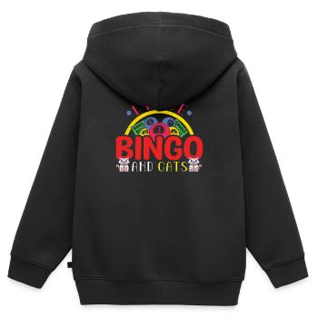 Bingo Jeu de cartes Grand-mère Bingo Joueur Bingo Cartes - Sweat Premium à capuche zippé enfant bio - noir - Dos - AI Model Kid Male (0cm)